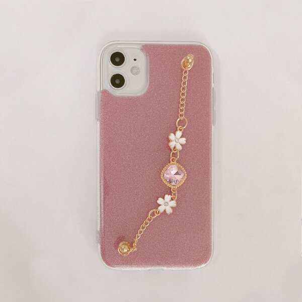 

Hand Strap Glitter Phone Case, Multicolor