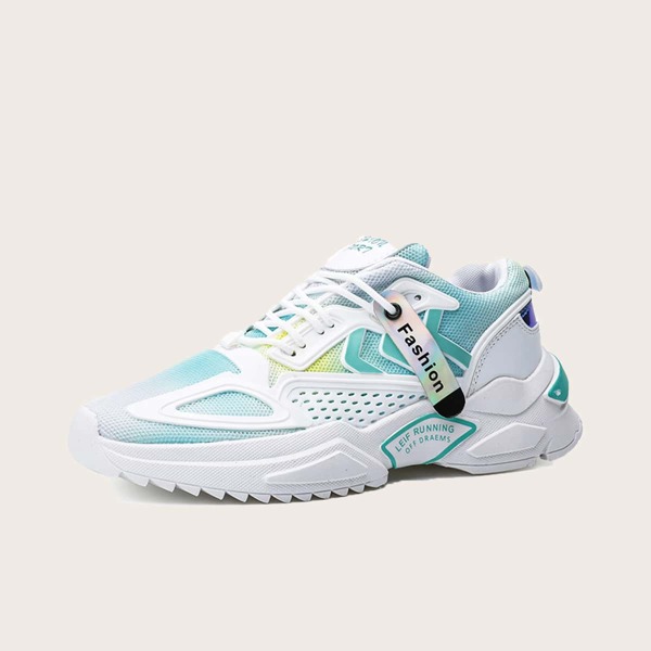 

Men Letter Tape Decor Lace-up Front Chunky Sneakers, Multicolor