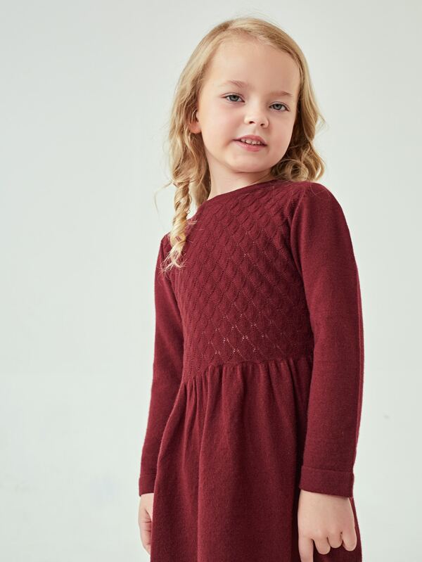 SHEIN Toddler Girls Solid Sweater Dress SHEIN USA