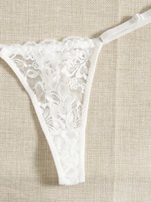 SHEIN 3件装花卉蕾丝丁字裤套装性感内衣