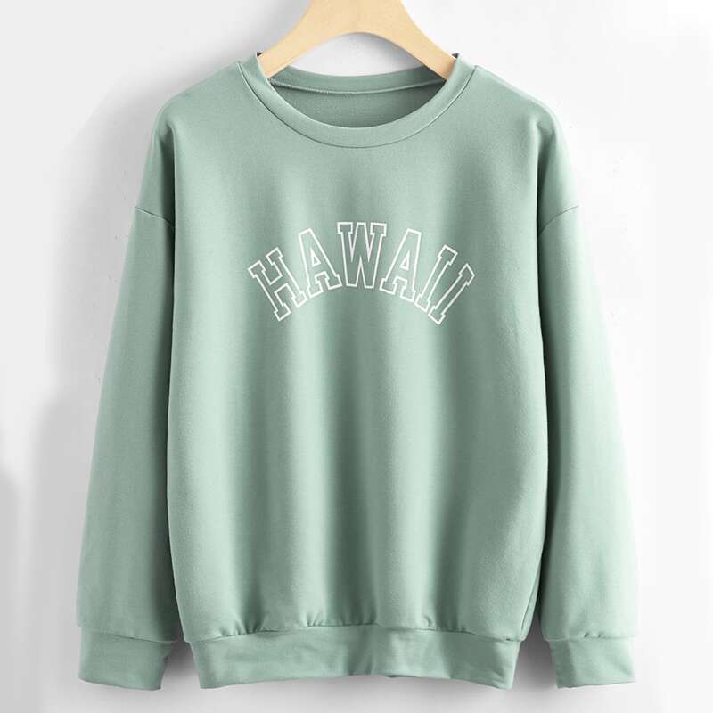 

Letter Graphic Sweatshirt, Mint green