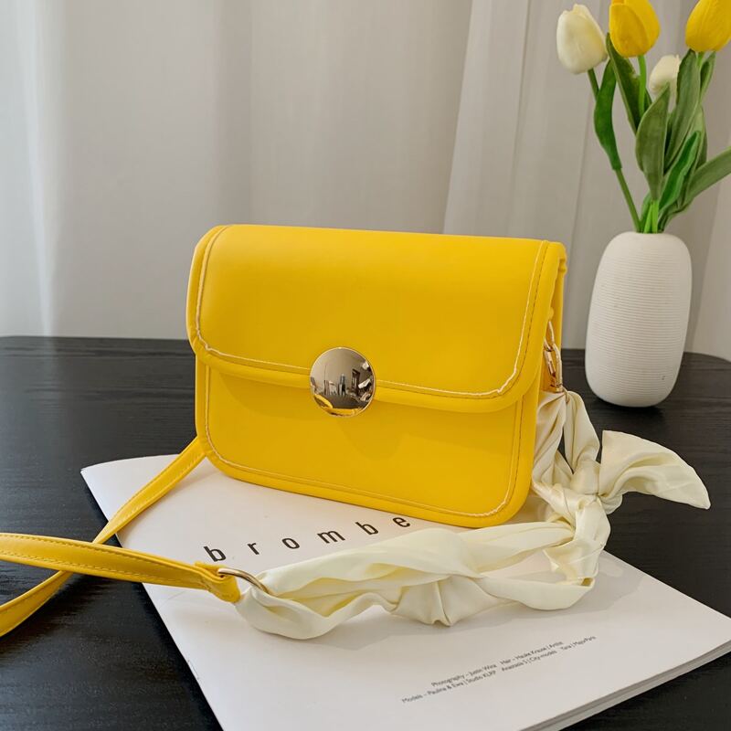

Twilly Scarf Decor Crossbody Bag, Yellow
