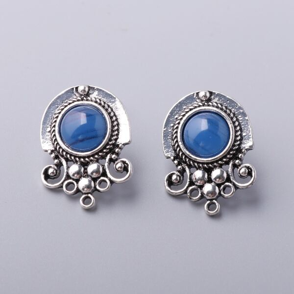 

Stone Decor Stud Earrings, Blue