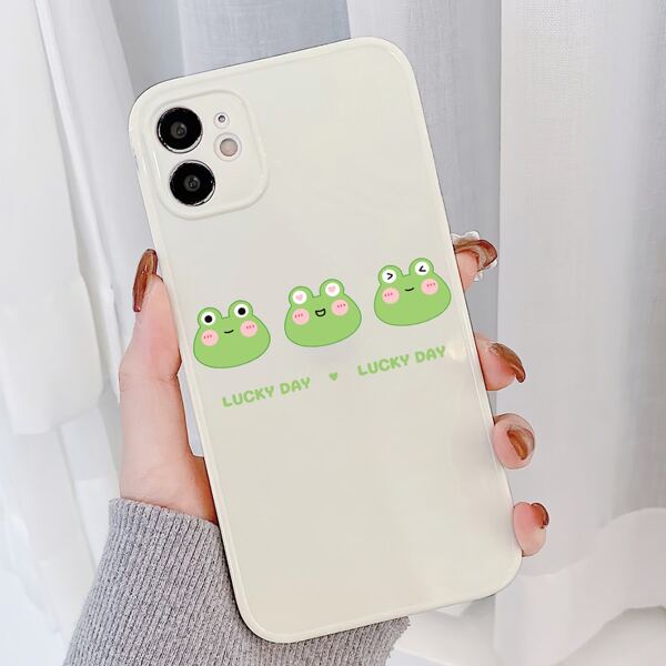 

Cartoon Frog Phone Case, White
