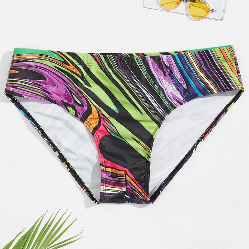 

Guys Striped Swim Brief, Multicolor
