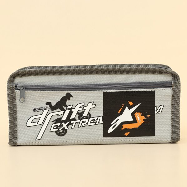 

Letter Graphic Pencil Bag, Grey