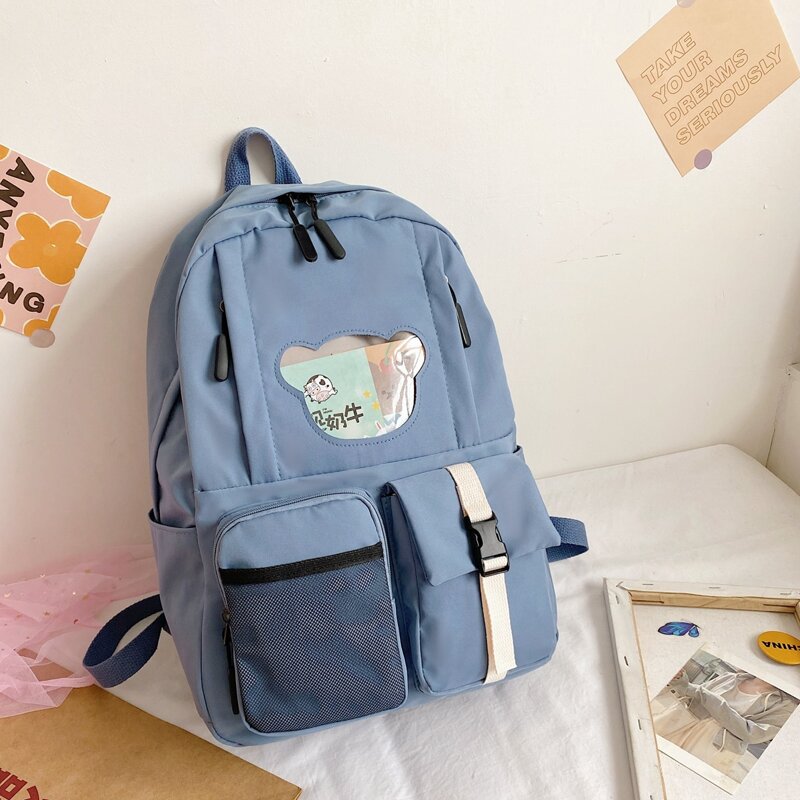 

Multi-pocket Front Backpack, Blue