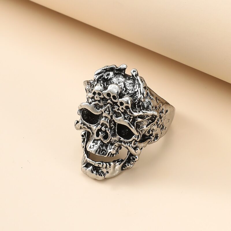 

Guys Skull Design Ring, Silver