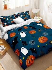 Halloween Pattern Duvet Cover Set Without Filler - Multicolor - View 2