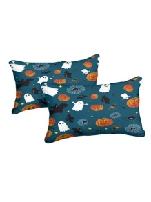 Halloween Pattern Duvet Cover Set Without Filler - Multicolor - View 3