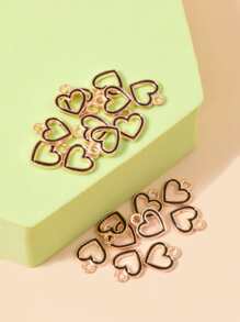20 cái Trái tim Tự làm Charm - màu đen - Xem 2