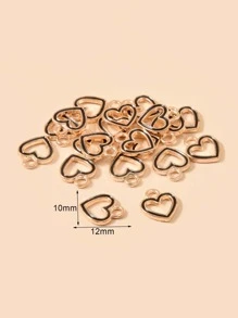20 cái Trái tim Tự làm Charm - màu đen - Xem 4