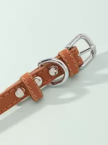 1pc PU Pet Collar - Brown - View 3