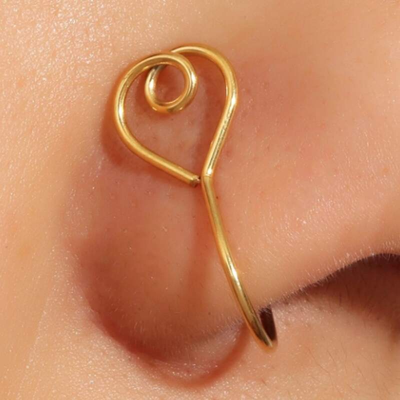 

Structured Nose Ring, Gold