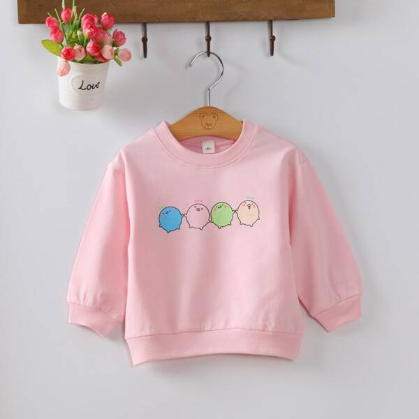

Toddler Girls Cartoon Graphic Sweatshirt, Baby pink