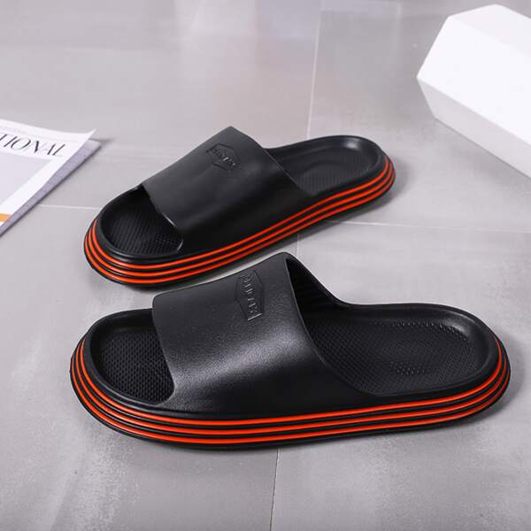 

Men Two Tone Slides, Black