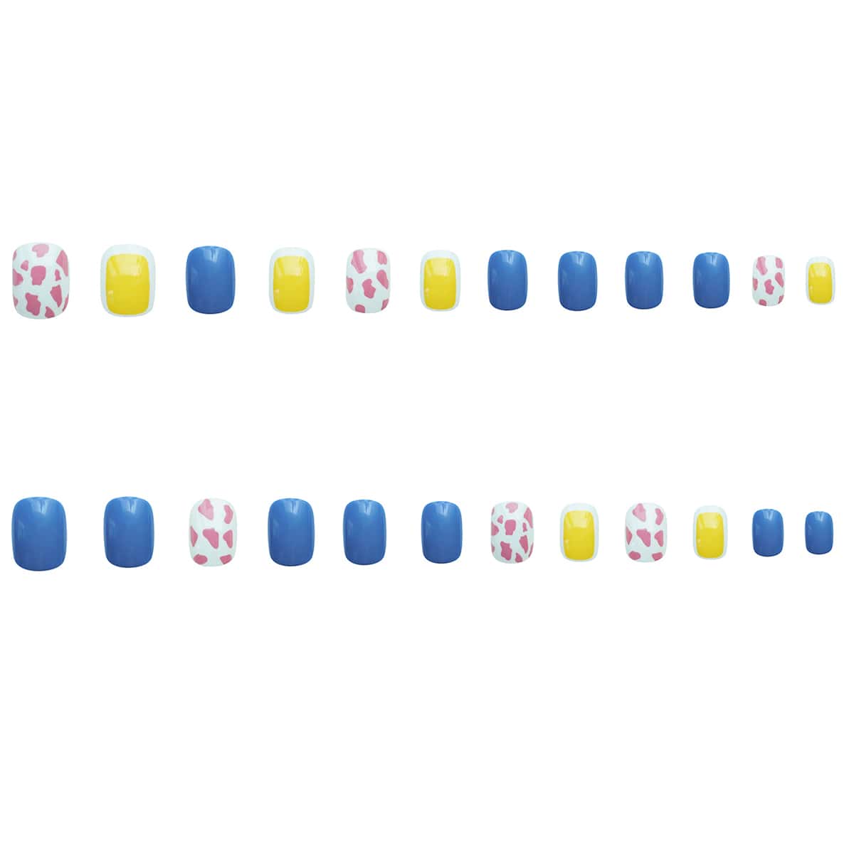

24pcs Graphic Fake Nail, Multicolor