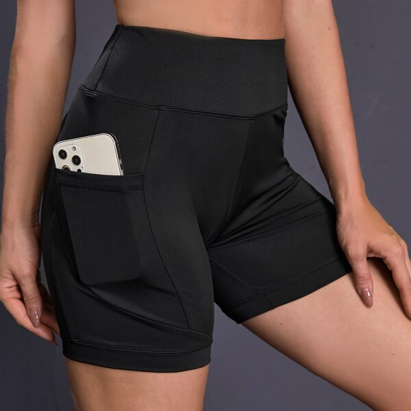 

Absorbs Sweat Phone Pocket Sports Shorts, Black