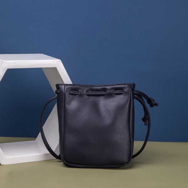 

Minimalist Drawstring Crossbody Bag, Black