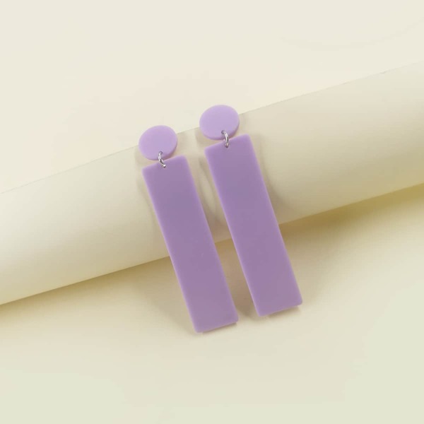

Geometric Drop Earrings, Purple