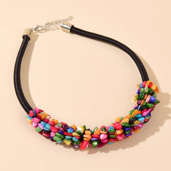 

Stone Decor Necklace, Multicolor