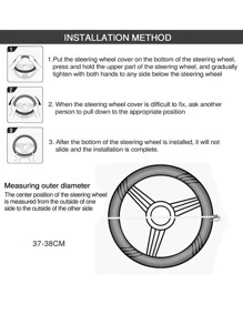Vỏ vô lăng tối giản - Đỏ - Xem 3