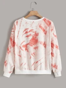 大碼紮染字母圖案運動衫 - 彩色 - 查看 2