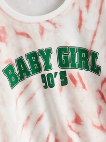 大碼紮染字母圖案運動衫 - 彩色 - 查看 4