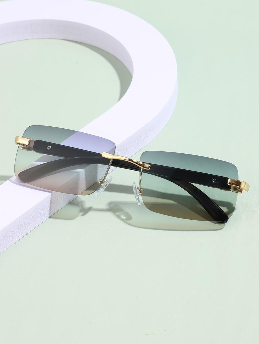 Gafas de moda sin montura cuadradas para uso diario y vacaciones