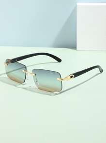 Gafas de moda sin montura cuadradas para uso diario y vacaciones