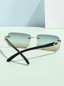 Gafas de moda sin montura cuadradas para uso diario y vacaciones