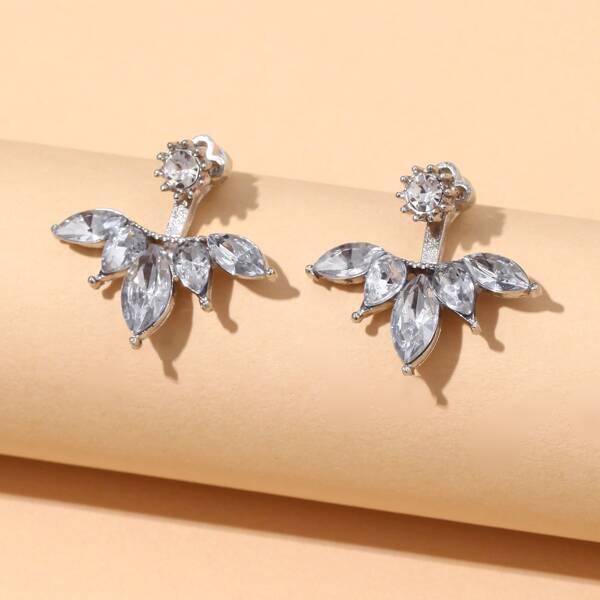 

Rhinestone Decor Earring Jackets, Silver