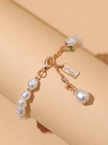 Faux Pearl Decor Bracelet - White - View 3
