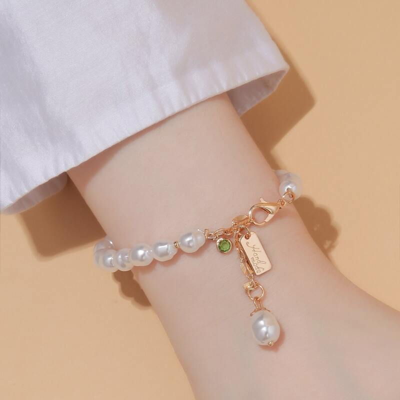

Faux Pearl Beaded Bracelet, White