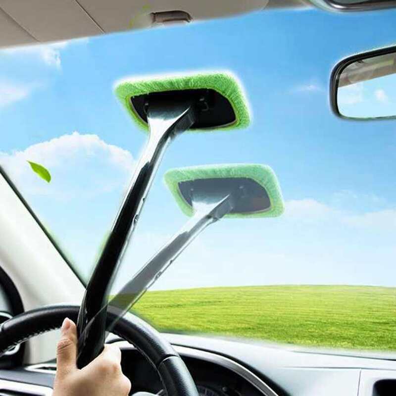 

Microfiber Long Handle Car Windshield Wiper, Green