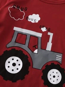 Young Boy Cartoon Car Print PJ Set - Multicolor - View 3