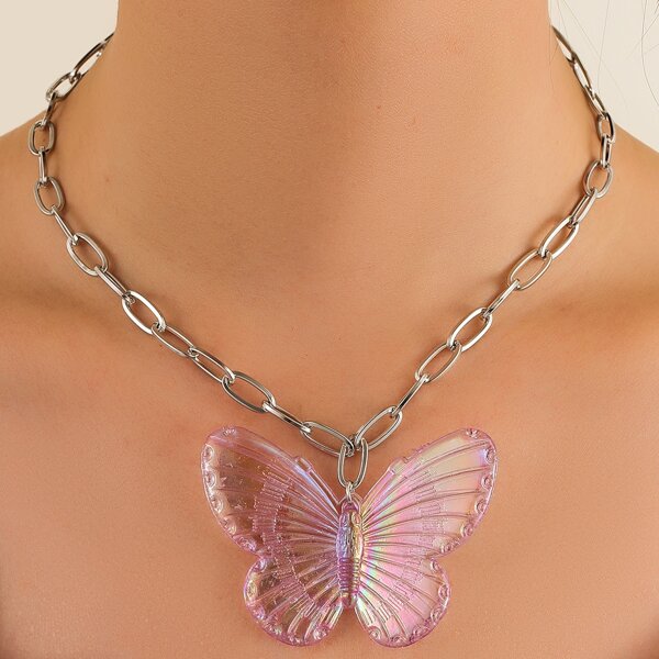 

Butterfly Charm Necklace, Multicolor