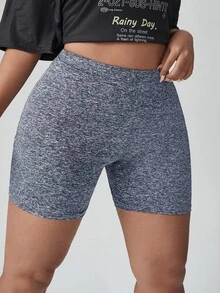 Coolane Plus High Waist Cycling Shorts - Light Grey - View 3