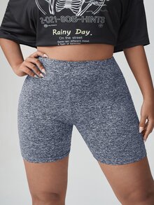 Coolane Plus High Waist Cycling Shorts - Light Grey - View 4