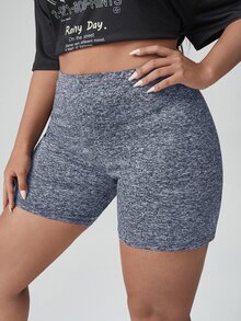 Coolane Plus High Waist Cycling Shorts - Light Grey - View 5