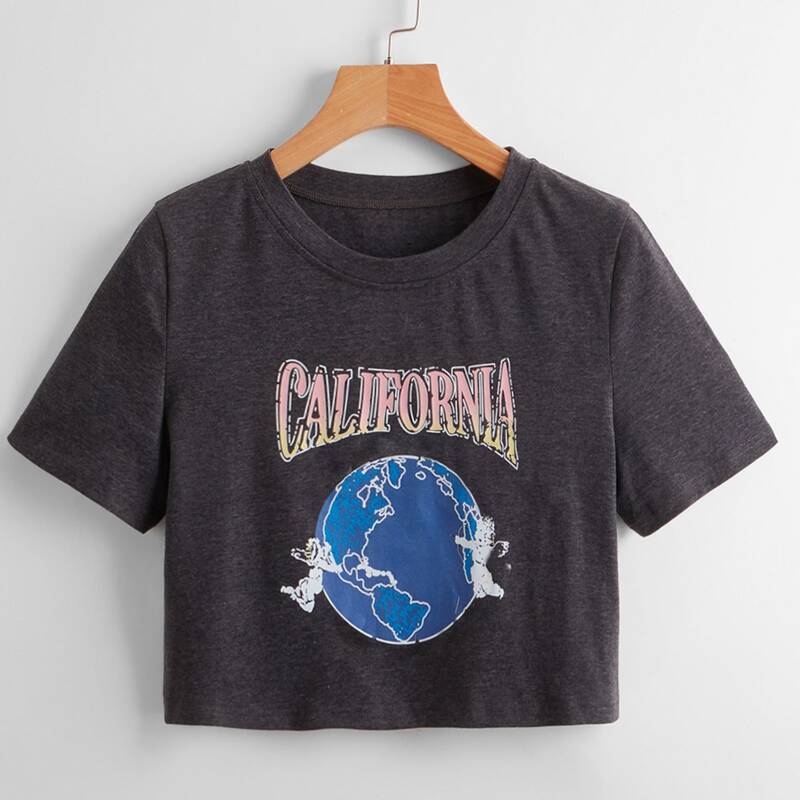 

Letter Graphic Tee, Dark grey