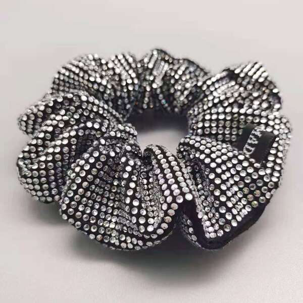 

Rhinestone Decor Scrunchie, Black