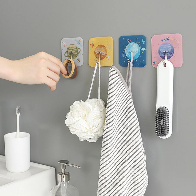 

4pcs Planet Print Wall Hook, Multicolor