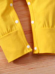 Baby Girl Casual Slogan Và Jumpsuit In Hình Hoạt Hình Mùa Xuân Thu - Màu vàng - Xem 5