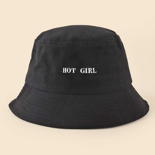 

Letter Graphic Bucket Hat, Black