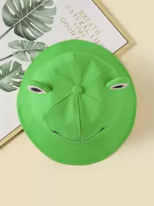 Sombrero De Cubo De Diseño Divertido De Rana De Dibujos Animados - Verde - Ver 2
