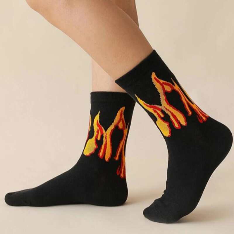 

5pairs Fruit Graphic Ankle Socks, Black
