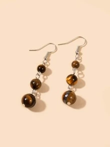 Stone Drop Earrings - Multicolor - View 1
