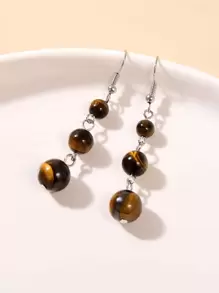 Stone Drop Earrings - Multicolor - View 2