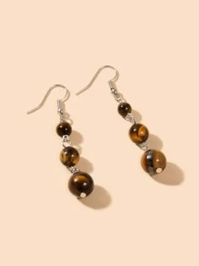 Stone Drop Earrings - Multicolor - View 3